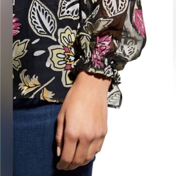 NWT Rag & Bone Sierra Floral Long Sleeve Sheer Blouse  Medium - Picture 5 of 12